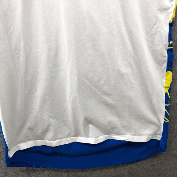 Zara Oversized T Shirt Womens S Global Cast Graphic Tunic White Blue World - Picture 4 of 9